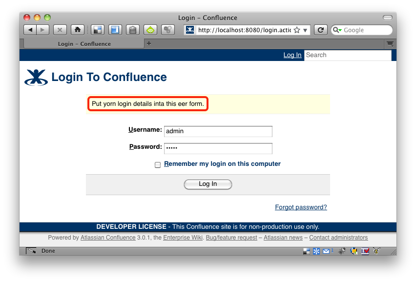 Confluence Login Page Confluence Login Page