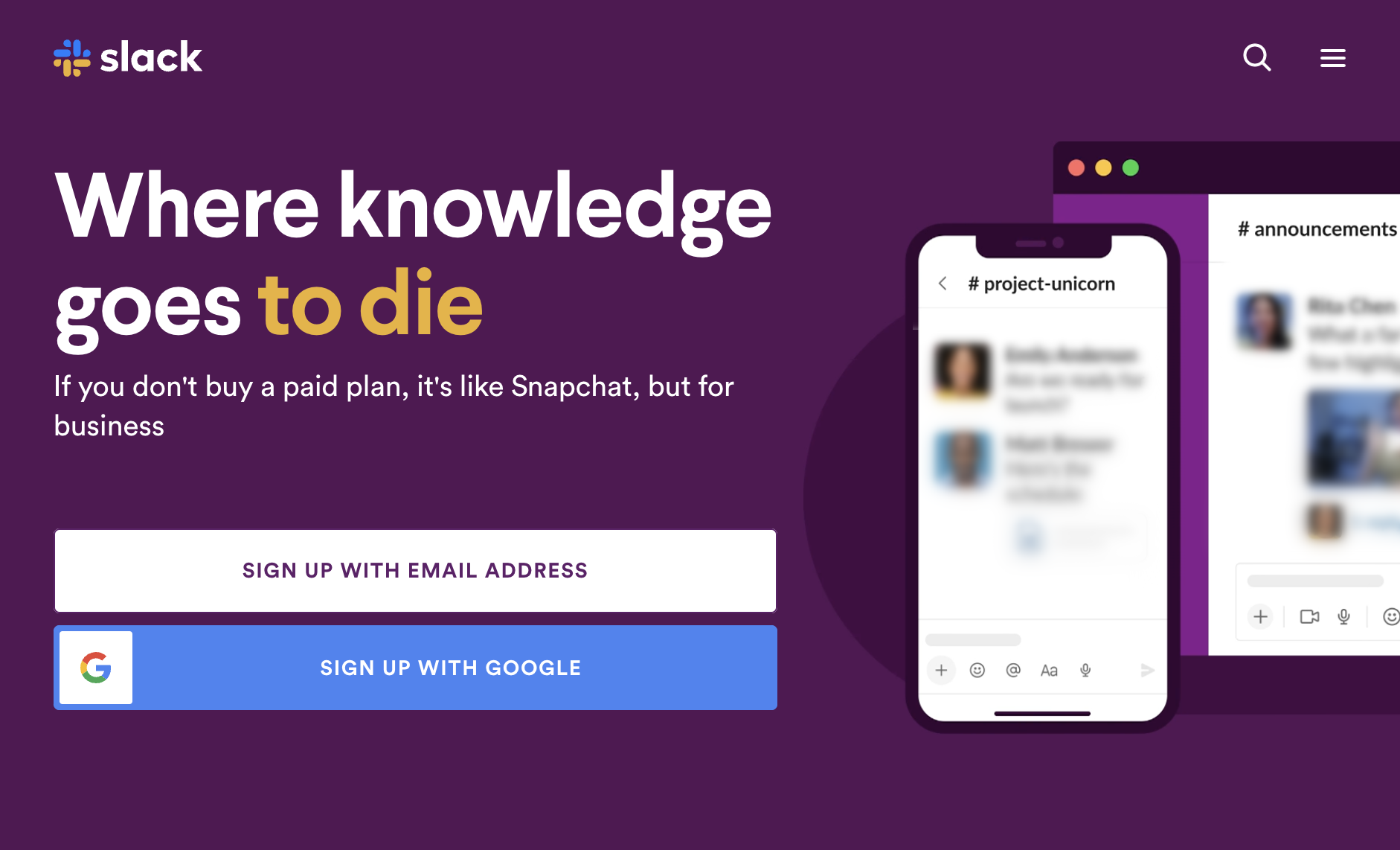 Slack where information goes to die